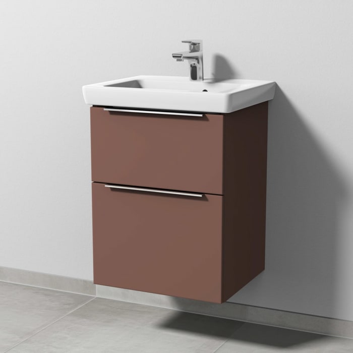 Sanipa 3way Waschtischunterbau für Keramik-Waschtisch Subway 2.0 50 cm, 2 Auszüge mit Aufsatzgriff