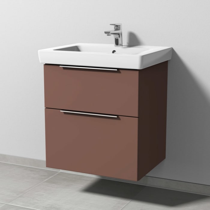 Sanipa 3way Waschtischunterbau für Keramik-Waschtisch Subway 2.0 60 cm, 2 Auszüge mit Aufsatzgriff