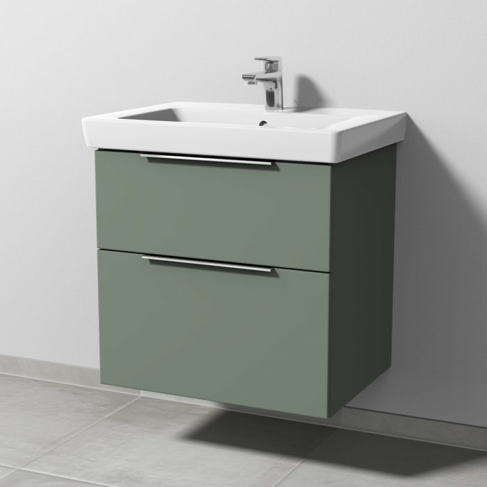 Sanipa 3way Waschtischunterbau für Keramik-Waschtisch Subway 2.0 65 cm, 2 Auszüge mit Aufsatzgriff