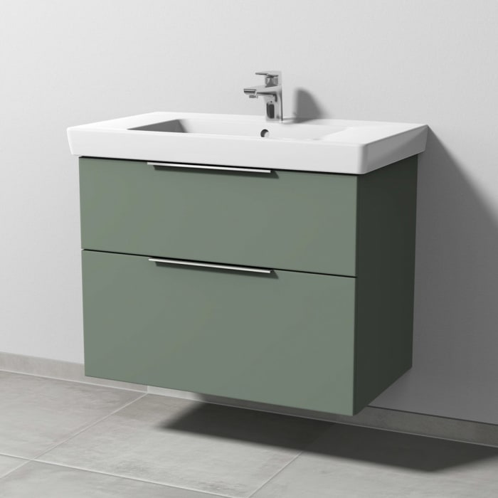 Sanipa 3way Waschtischunterbau für Keramik-Waschtisch Subway 2.0 80 cm, 2 Auszüge mit Aufsatzgriff