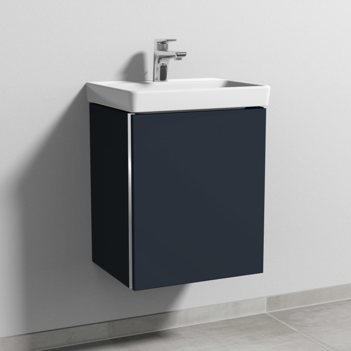 Sanipa 3way Waschtischunterbau für Keramik-Waschtisch Avento 45 cm, 1 Tür, Anschlag rechts, mit Griffleiste