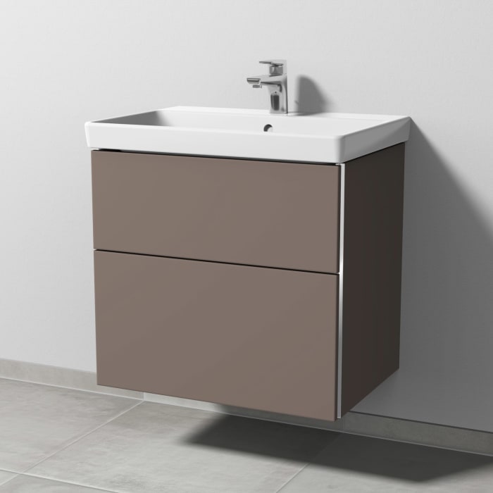 Sanipa 3way Waschtischunterbau für Keramik-Waschtisch Avento 65 cm, 2 Auszüge mit Griffleisten