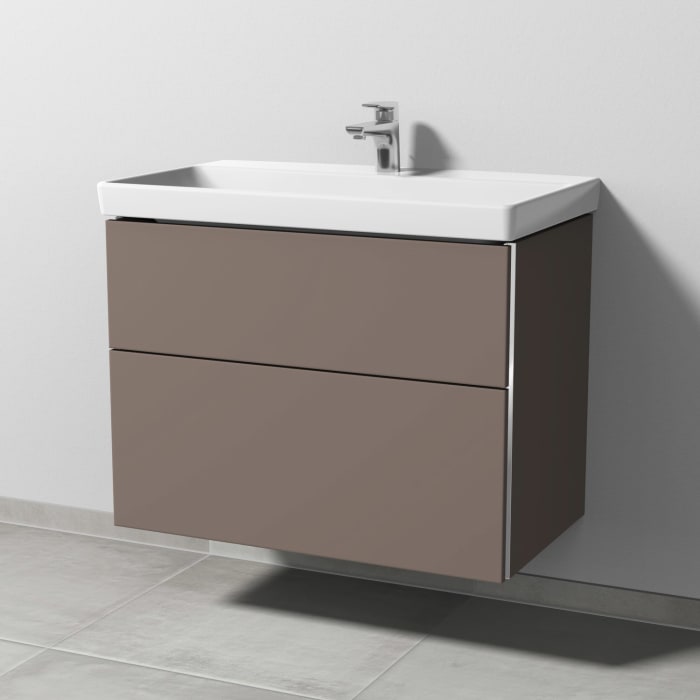 Sanipa 3way Waschtischunterbau für Keramik-Waschtisch Avento 80 cm, 2 Auszüge mit Griffleisten