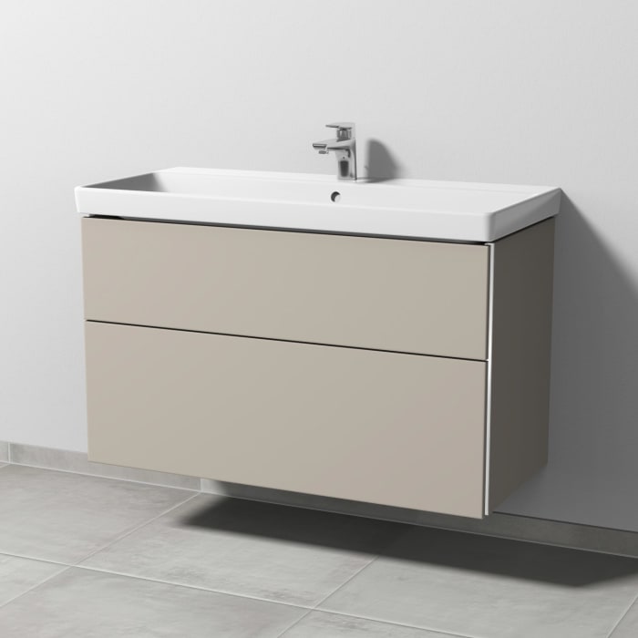 Sanipa 3way Waschtischunterbau für Keramik-Waschtisch Avento 100 cm, 2 Auszüge mit Griffleisten