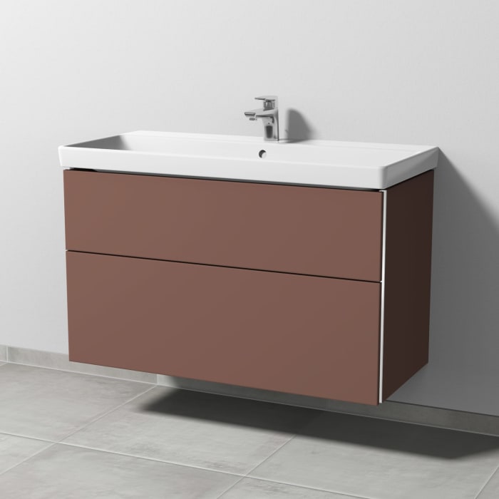 Sanipa 3way Waschtischunterbau für Keramik-Waschtisch Avento 100 cm, 2 Auszüge mit Griffleisten