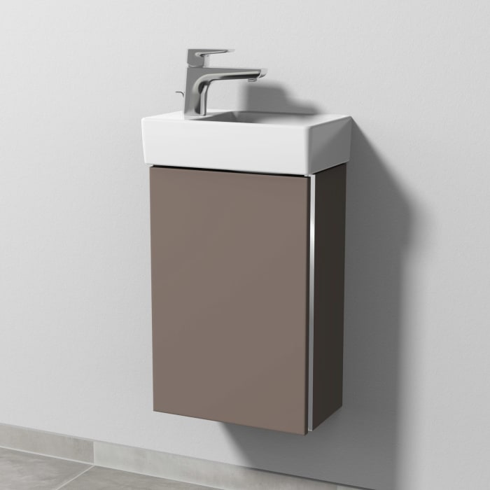 Sanipa 3way Waschtischunterbau für Keramik-Waschtisch Avento 36 cm, 1 Tür, Anschlag links, mit Griffleiste