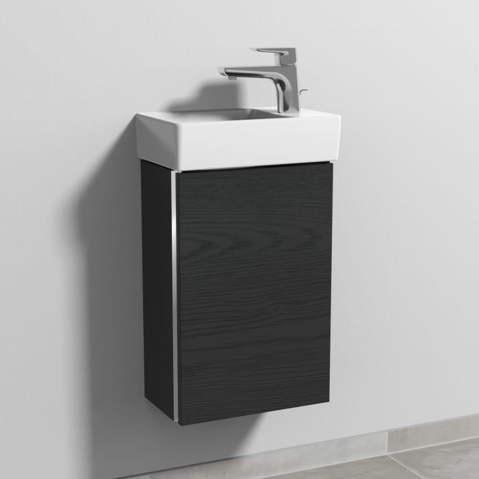 Sanipa 3way Waschtischunterbau für Keramik-Waschtisch Avento 36 cm, 1 Tür, Anschlag rechts, mit Griffleiste