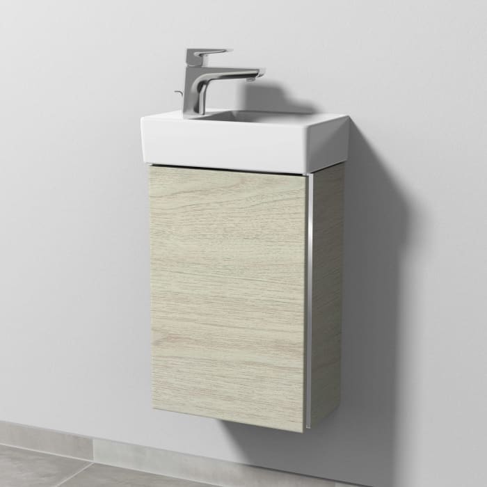 Sanipa 3way Waschtischunterbau für Keramik-Waschtisch Avento 36 cm, 1 Tür, Anschlag links, mit Griffleiste