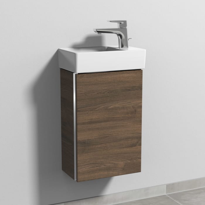 Sanipa 3way Waschtischunterbau für Keramik-Waschtisch Avento 36 cm, 1 Tür, Anschlag rechts, mit Griffleiste