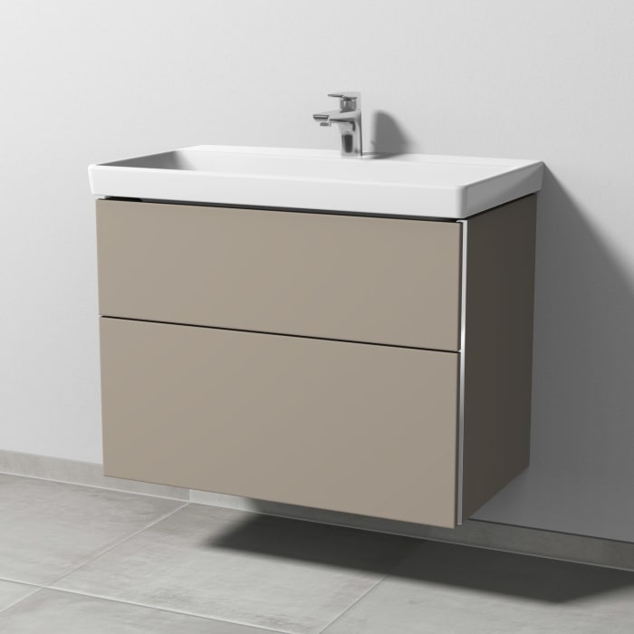 Sanipa 3way Waschtischunterbau für Keramik-Waschtisch Avento 80 cm, 2 Auszüge mit Griffleisten
