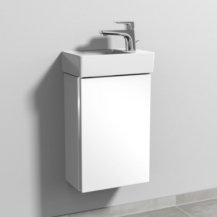 Sanipa 3way Waschtischunterbau für Keramik-Waschtisch Avento 36 cm, 1 Tür, Anschlag rechts, mit Griffleiste