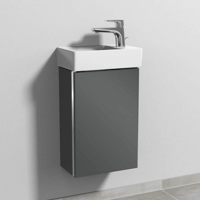 Sanipa 3way Waschtischunterbau für Keramik-Waschtisch Avento 36 cm, 1 Tür, Anschlag rechts, mit Griffleiste