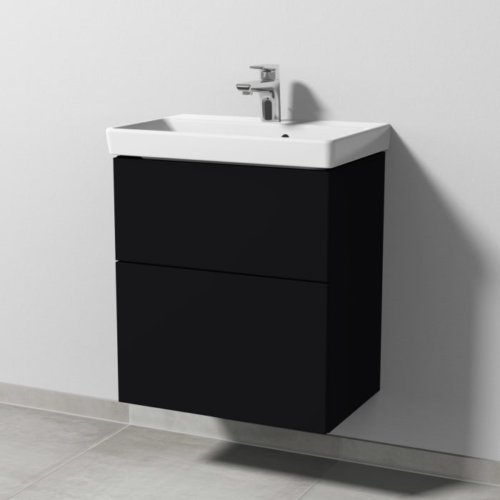 Sanipa 3way Waschtischunterbau für Keramik-Waschtisch Avento 55 cm, 2 Auszüge mit Push to open