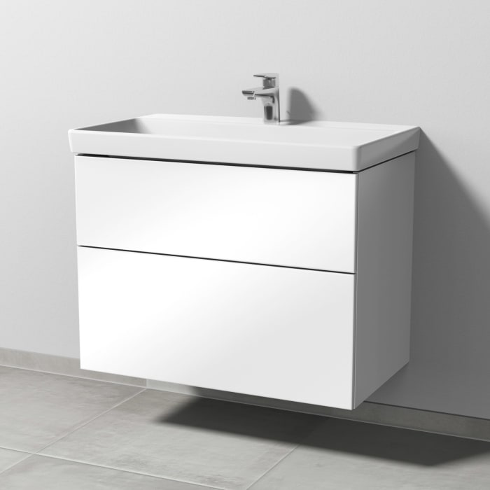 Sanipa 3way Waschtischunterbau für Keramik-Waschtisch Avento 80 cm, 2 Auszüge mit Push to open