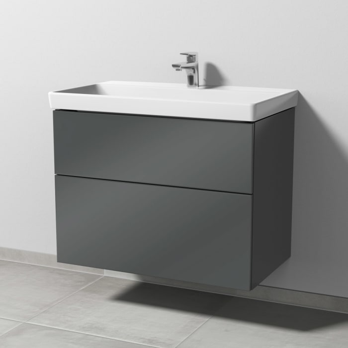 Sanipa 3way Waschtischunterbau für Keramik-Waschtisch Avento 80 cm, 2 Auszüge mit Push to open