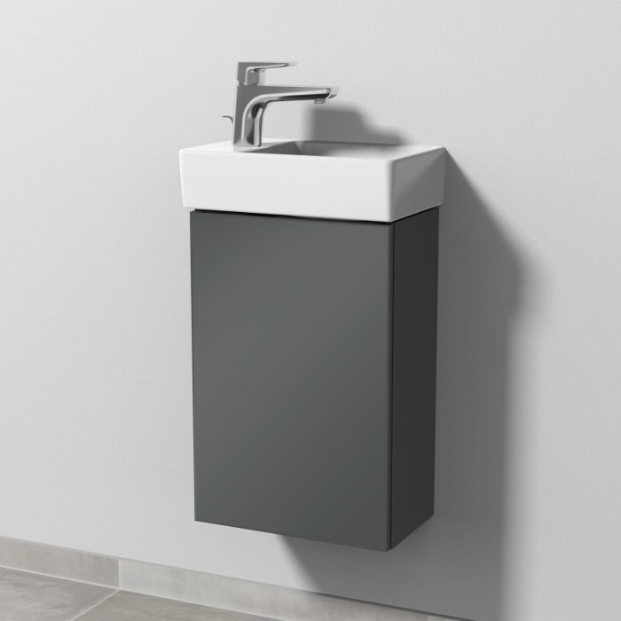 Sanipa 3way Waschtischunterbau für Keramik-Waschtisch Avento 36 cm, 1 Tür, Anschlag links, mit Push to open