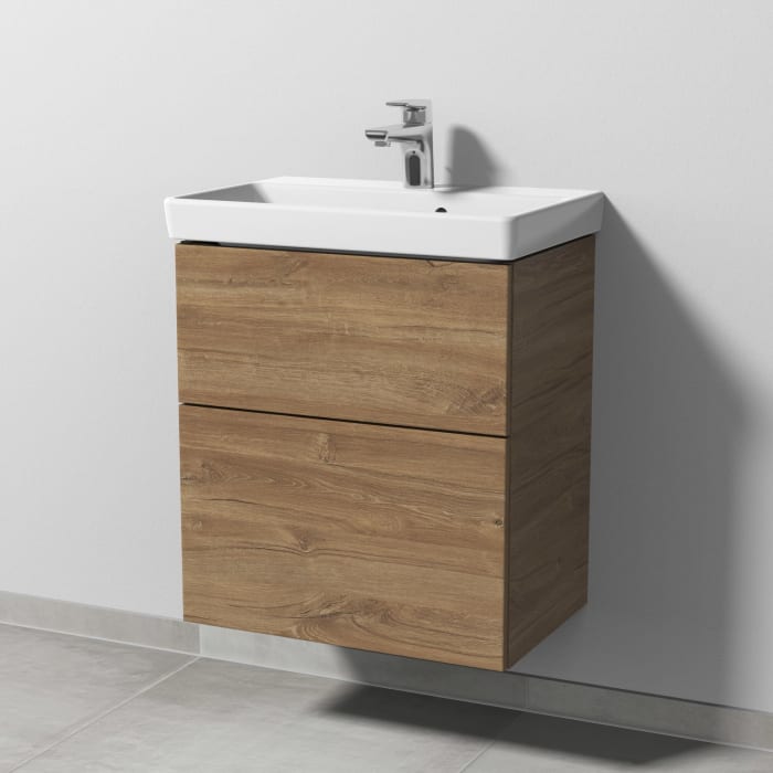 Sanipa 3way Waschtischunterbau für Keramik-Waschtisch Avento 55 cm, 2 Auszüge mit Push to open