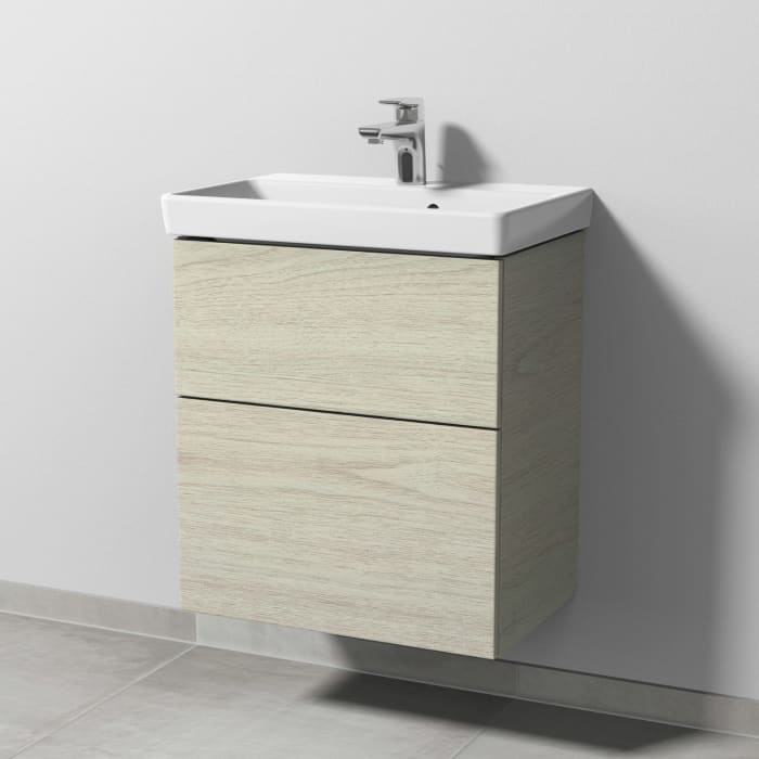 Sanipa 3way Waschtischunterbau für Keramik-Waschtisch Avento 55 cm, 2 Auszüge mit Push to open