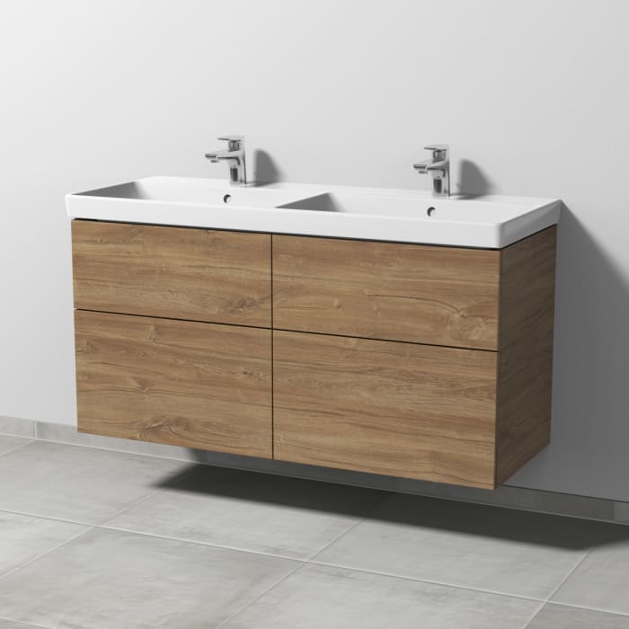 Sanipa 3way Waschtischunterbau für Keramik-Doppelwaschtisch Avento 120 cm, 4 Auszüge mit Push to open