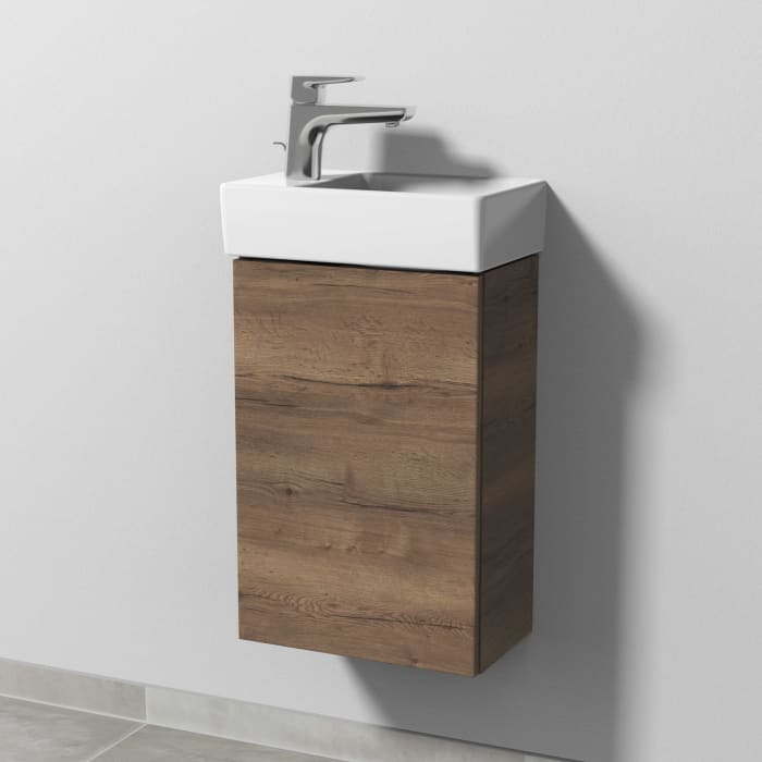 Sanipa 3way Waschtischunterbau für Keramik-Waschtisch Avento 36 cm, 1 Tür, Anschlag links, mit Push to open