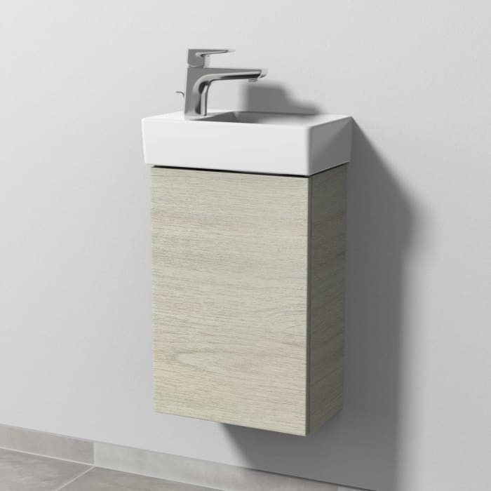 Sanipa 3way Waschtischunterbau für Keramik-Waschtisch Avento 36 cm, 1 Tür, Anschlag links, mit Push to open