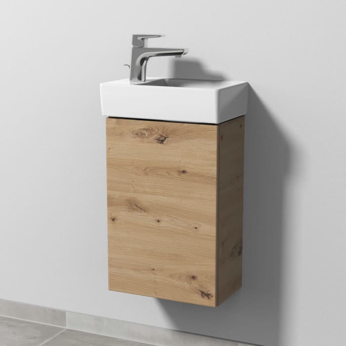 Sanipa 3way Waschtischunterbau für Keramik-Waschtisch Avento 36 cm, 1 Tür, Anschlag links, mit Push to open