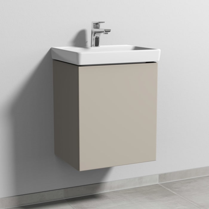 Sanipa 3way Waschtischunterbau für Keramik-Waschtisch Avento 45 cm, 1 Tür, Anschlag rechts, mit Push to open