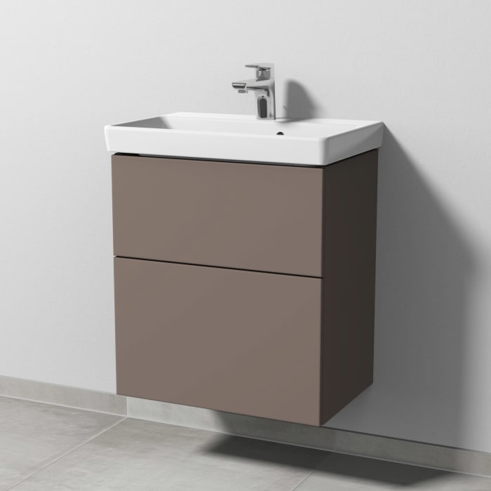 Sanipa 3way Waschtischunterbau für Keramik-Waschtisch Avento 55 cm, 2 Auszüge mit Push to open