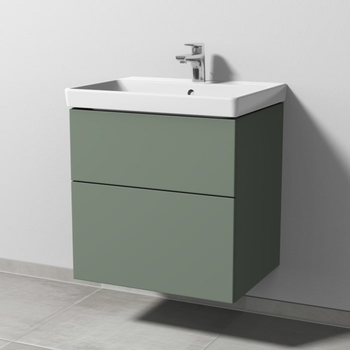 Sanipa 3way Waschtischunterbau für Keramik-Waschtisch Avento 60 cm, 2 Auszüge mit Push to open