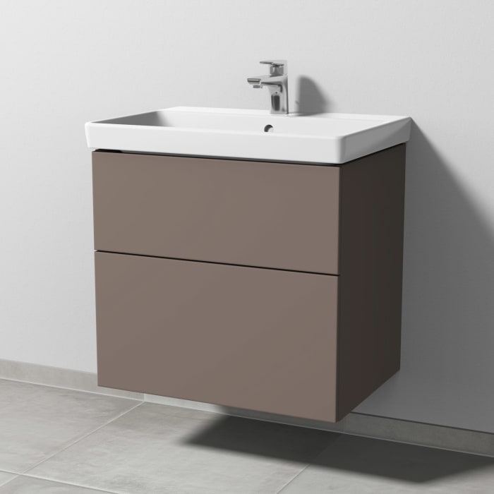 Sanipa 3way Waschtischunterbau für Keramik-Waschtisch Avento 65 cm, 2 Auszüge mit Push to open