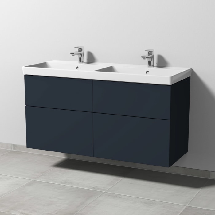 Sanipa 3way Waschtischunterbau für Keramik-Doppelwaschtisch Avento 120 cm, 4 Auszüge mit Push to open