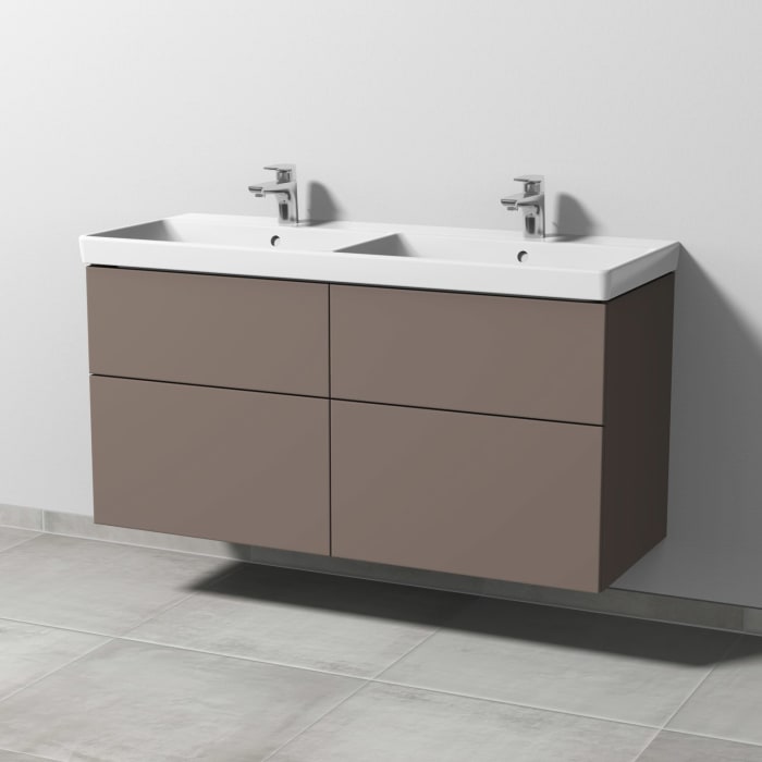 Sanipa 3way Waschtischunterbau für Keramik-Doppelwaschtisch Avento 120 cm, 4 Auszüge mit Push to open