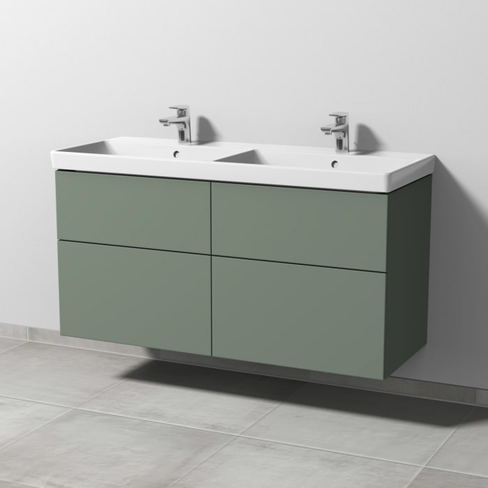 Sanipa 3way Waschtischunterbau für Keramik-Doppelwaschtisch Avento 120 cm, 4 Auszüge mit Push to open