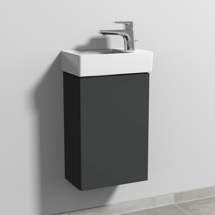 Sanipa 3way Waschtischunterbau für Keramik-Waschtisch Avento 36 cm, 1 Tür, Anschlag rechts, mit Push to open