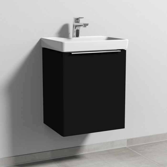 Sanipa 3way Waschtischunterbau für Keramik-Waschtisch Avento 45 cm, 1 Tür, Anschlag rechts, mit Aufsatzgriff