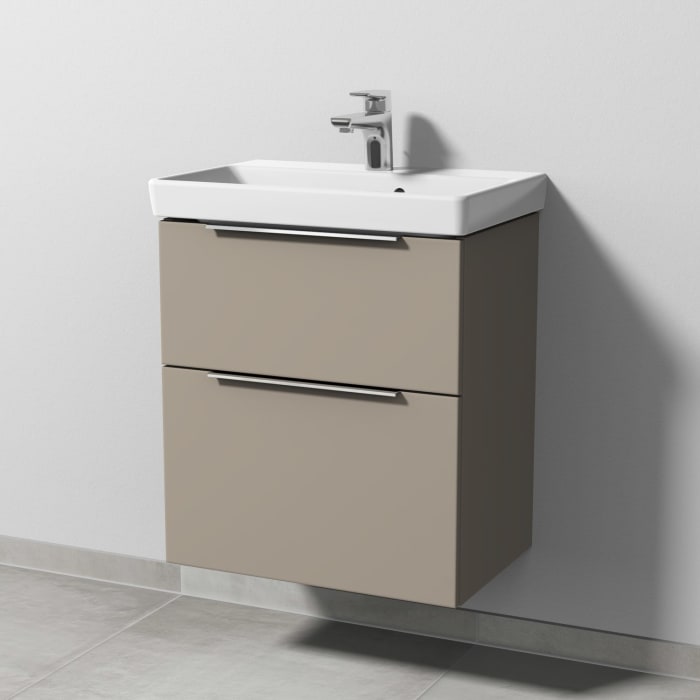 Sanipa 3way Waschtischunterbau für Keramik-Waschtisch Avento 55 cm, 2 Auszüge mit Aufsatzgriff