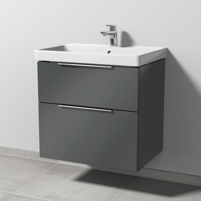 Sanipa 3way Waschtischunterbau für Keramik-Waschtisch Avento 65 cm, 2 Auszüge mit Aufsatzgriff