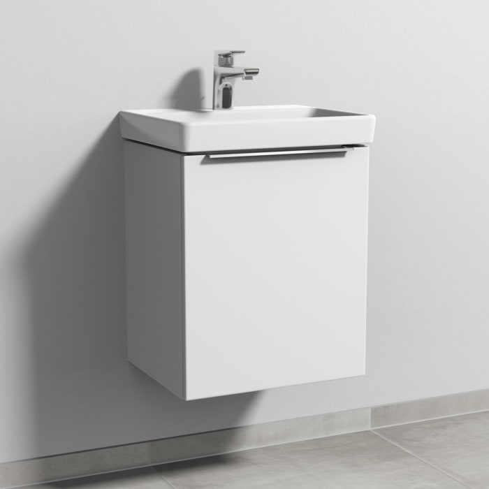 Sanipa 3way Waschtischunterbau für Keramik-Waschtisch Avento 45 cm, 1 Tür, Anschlag rechts, mit Aufsatzgriff