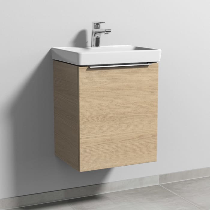 Sanipa 3way Waschtischunterbau für Keramik-Waschtisch Avento 45 cm, 1 Tür, Anschlag rechts, mit Aufsatzgriff