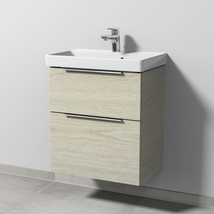Sanipa 3way Waschtischunterbau für Keramik-Waschtisch Avento 55 cm, 2 Auszüge mit Aufsatzgriff