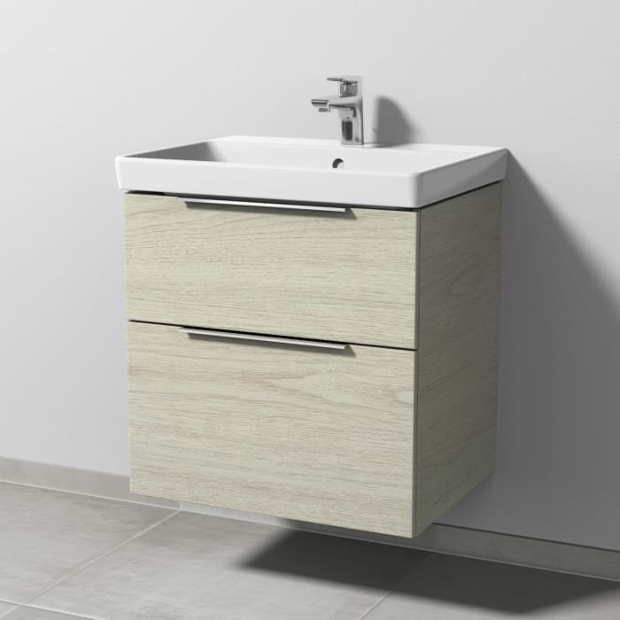 Sanipa 3way Waschtischunterbau für Keramik-Waschtisch Avento 60 cm, 2 Auszüge mit Aufsatzgriff