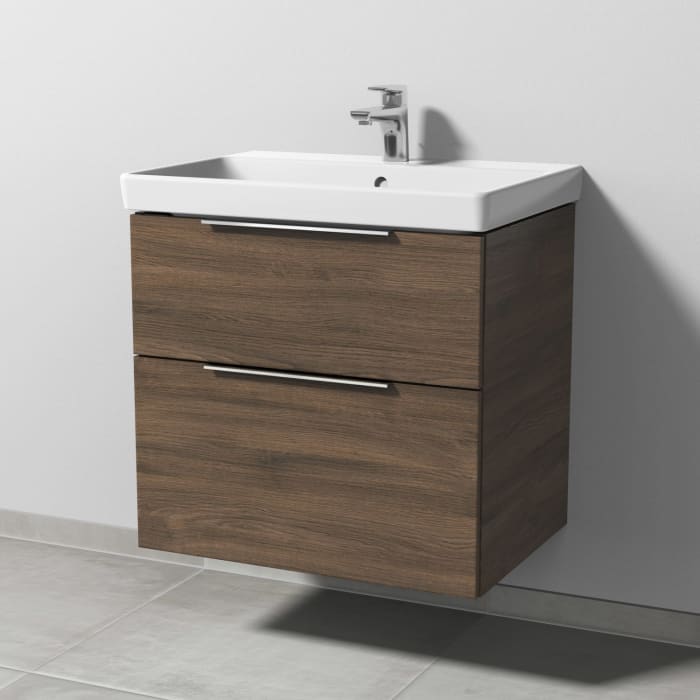 Sanipa 3way Waschtischunterbau für Keramik-Waschtisch Avento 65 cm, 2 Auszüge mit Aufsatzgriff