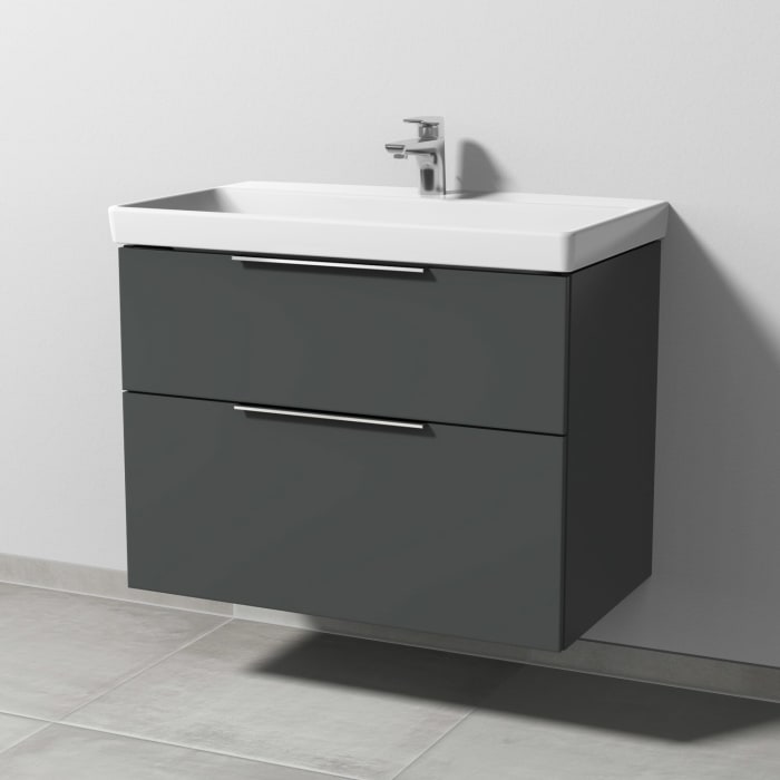 Sanipa 3way Waschtischunterbau für Keramik-Waschtisch Avento 80 cm, 2 Auszüge mit Aufsatzgriff