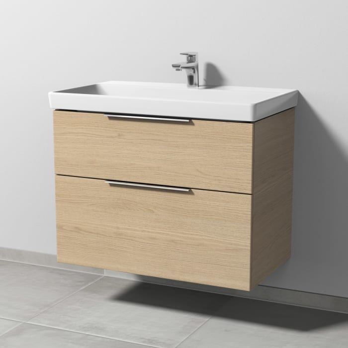 Sanipa 3way Waschtischunterbau für Keramik-Waschtisch Avento 80 cm, 2 Auszüge mit Aufsatzgriff