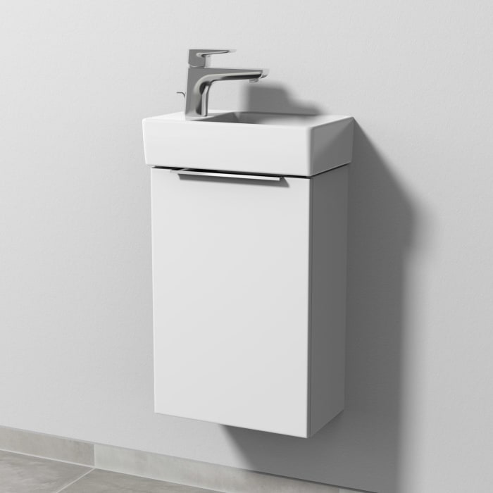 Sanipa 3way Waschtischunterbau für Keramik-Waschtisch Avento 36 cm, 1 Tür, Anschlag links, mit Aufsatzgriff