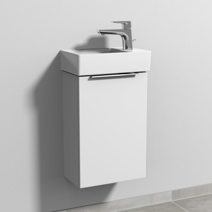 Sanipa 3way Waschtischunterbau für Keramik-Waschtisch Avento 36 cm, 1 Tür, Anschlag rechts, mit Aufsatzgriff