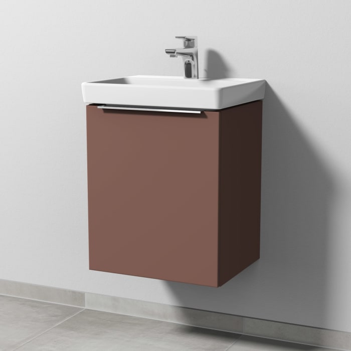 Sanipa 3way Waschtischunterbau für Keramik-Waschtisch Avento 45 cm, 1 Tür, Anschlag links, mit Aufsatzgriff