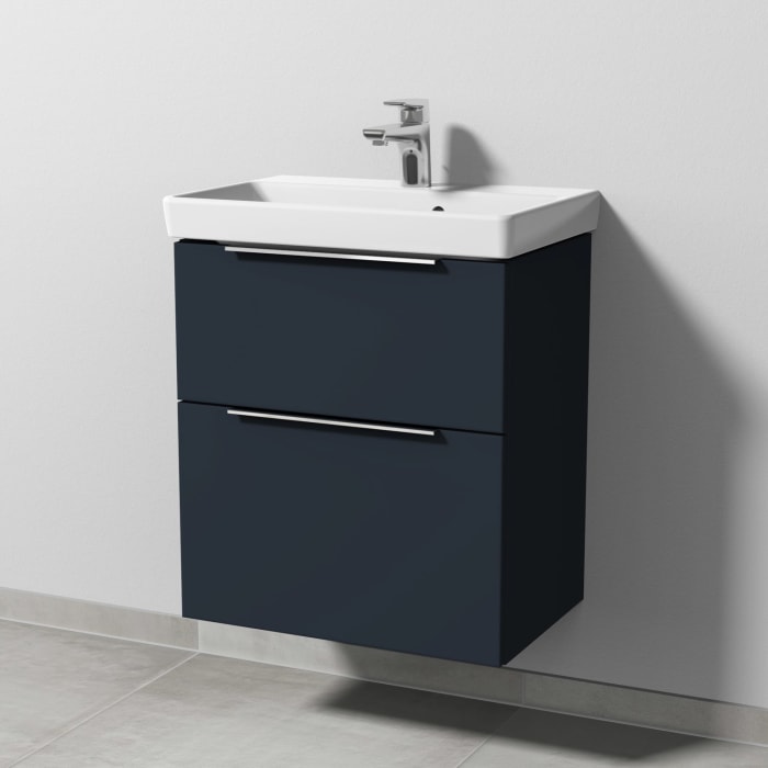 Sanipa 3way Waschtischunterbau für Keramik-Waschtisch Avento 55 cm, 2 Auszüge mit Aufsatzgriff