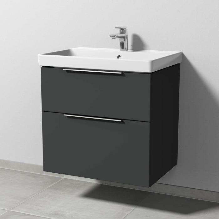 Sanipa 3way Waschtischunterbau für Keramik-Waschtisch Avento 65 cm, 2 Auszüge mit Aufsatzgriff