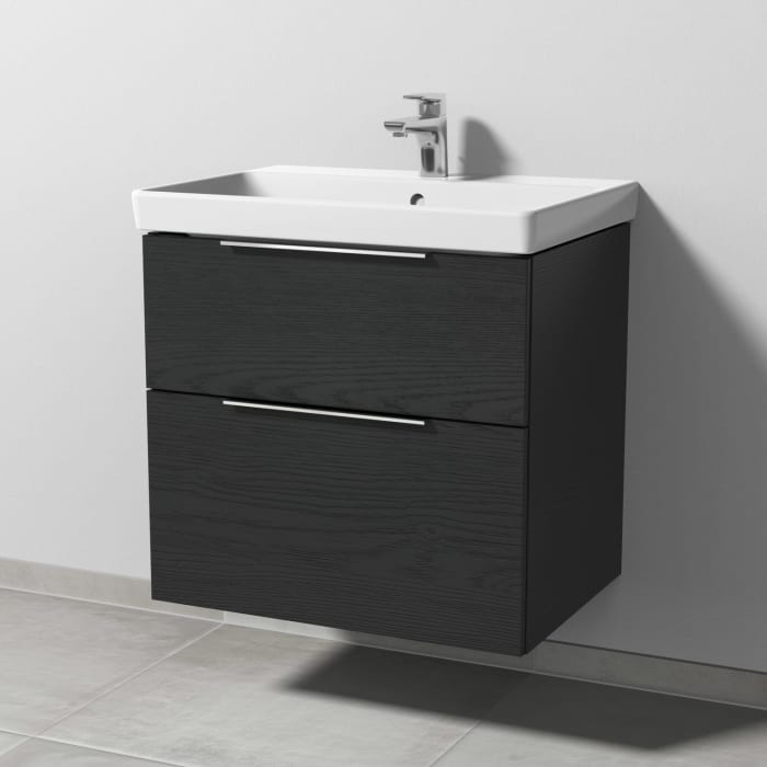 Sanipa 3way Waschtischunterbau für Keramik-Waschtisch Avento 65 cm, 2 Auszüge mit Aufsatzgriff